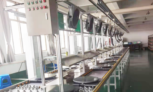 Hand-pushed turntable assembly line